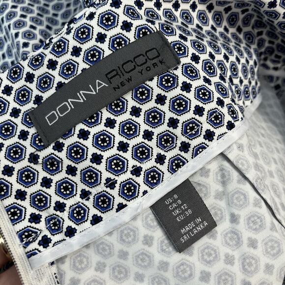 Donna Ricco New Yorkk Skirt size 8 Navy Blue Straight Pencil Knee Stretch Boho - Picture 8 of 8